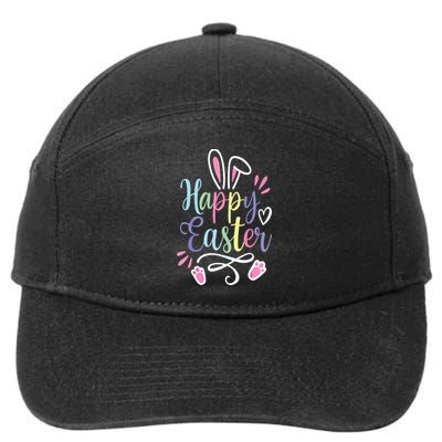 Happy Easter Bunny Rabbit Face Funny Easter Day 7-Panel Snapback Hat