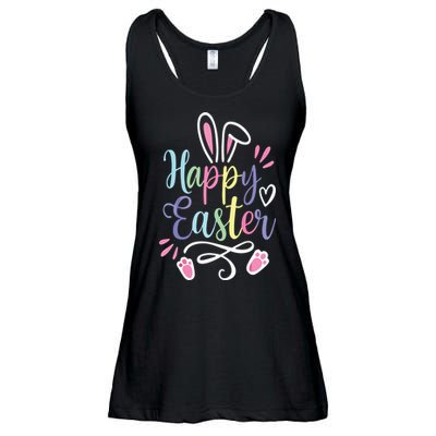 Happy Easter Bunny Rabbit Face Funny Easter Day Ladies Essential Flowy Tank
