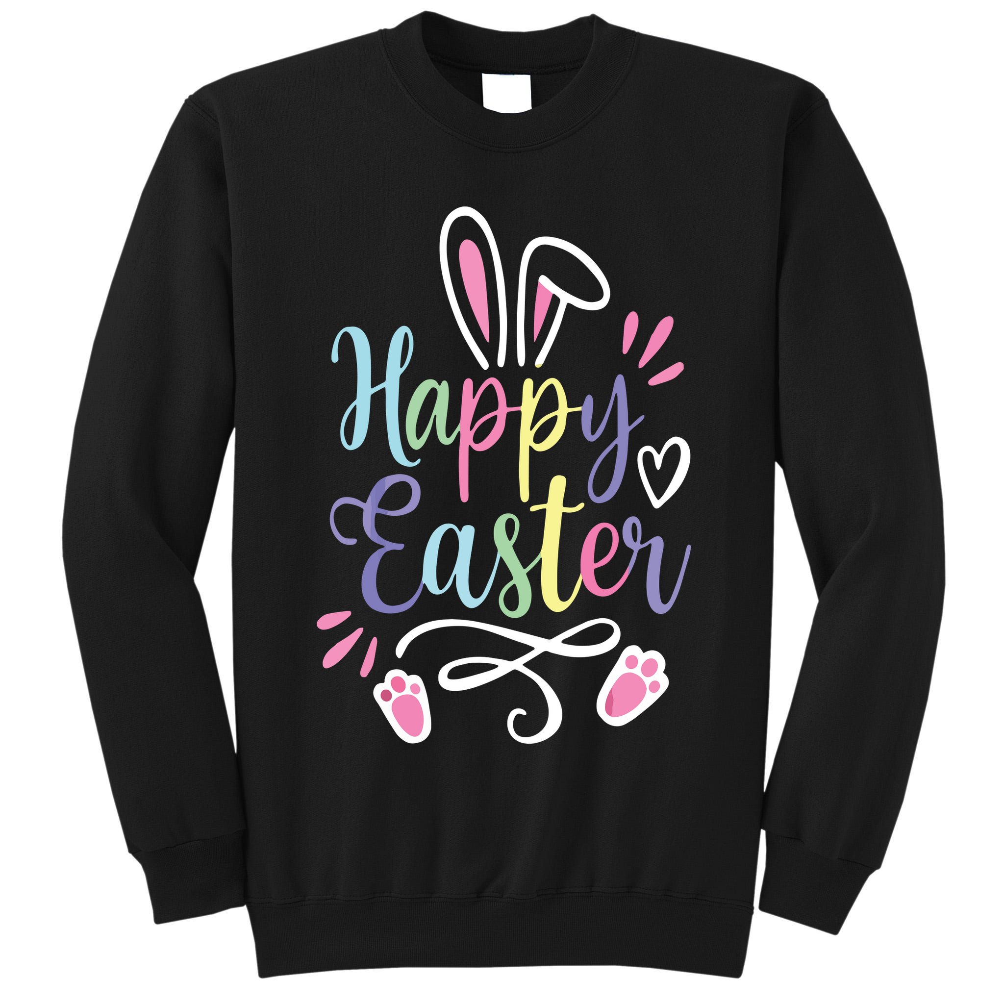 Happy Easter Bunny Rabbit Face Funny Easter Day Tall Sweatshirt