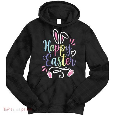 Happy Easter Bunny Rabbit Face Funny Easter Day Tie Dye Hoodie