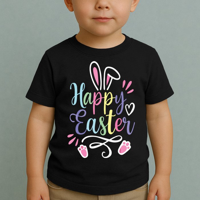 Happy Easter Bunny Rabbit Face Funny Easter Day Toddler T-Shirt