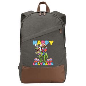 Happy Easter Bunny Dinosaur Egg Rabbit Ears Costume Gift Cotton Canvas Backpack