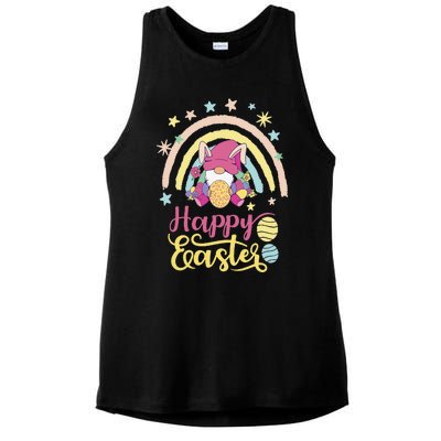 Happy Easter Bunny Spring Gnome Egg Hunting Basket Ladies PosiCharge Tri-Blend Wicking Tank