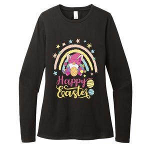 Happy Easter Bunny Spring Gnome Egg Hunting Basket Womens CVC Long Sleeve Shirt