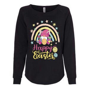 Happy Easter Bunny Spring Gnome Egg Hunting Basket Womens California Wash Sweatshirt