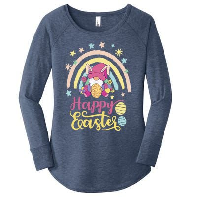 Happy Easter Bunny Spring Gnome Egg Hunting Basket Women's Perfect Tri Tunic Long Sleeve Shirt