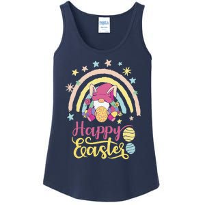 Happy Easter Bunny Spring Gnome Egg Hunting Basket Ladies Essential Tank