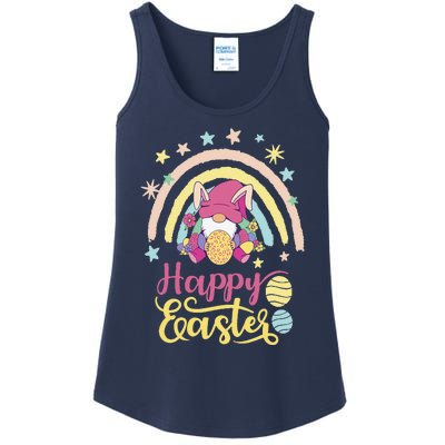 Happy Easter Bunny Spring Gnome Egg Hunting Basket Ladies Essential Tank