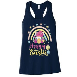 Happy Easter Bunny Spring Gnome Egg Hunting Basket Women's Racerback Tank