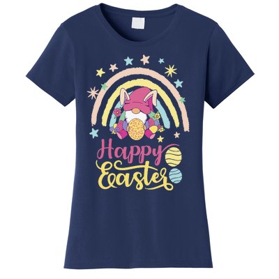 Happy Easter Bunny Spring Gnome Egg Hunting Basket Women's T-Shirt