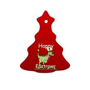 Happy Easter Bunny Dinosaur Rabbit Ears Costume Gift Ceramic Tree Ornament