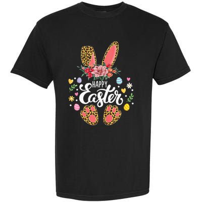 Happy Easter Bunny Leopard Easter Egg Hunt Squad Easter Day Garment-Dyed Heavyweight T-Shirt