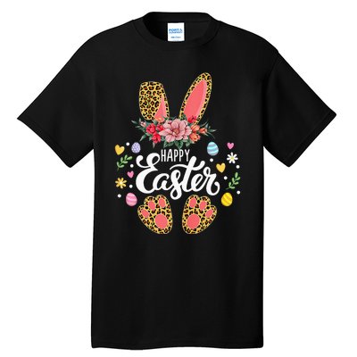 Happy Easter Bunny Leopard Easter Egg Hunt Squad Easter Day Tall T-Shirt