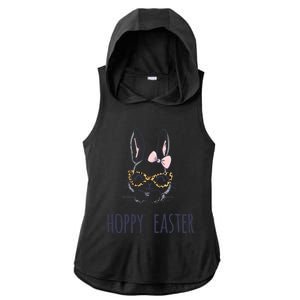 Hoppy Easter Bunny With Cheetah Glasses For The Mom Gift Ladies PosiCharge Tri-Blend Wicking Draft Hoodie Tank