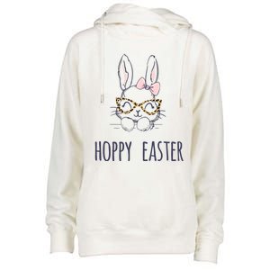 Hoppy Easter Bunny With Cheetah Glasses For The Mom Gift Womens Funnel Neck Pullover Hood