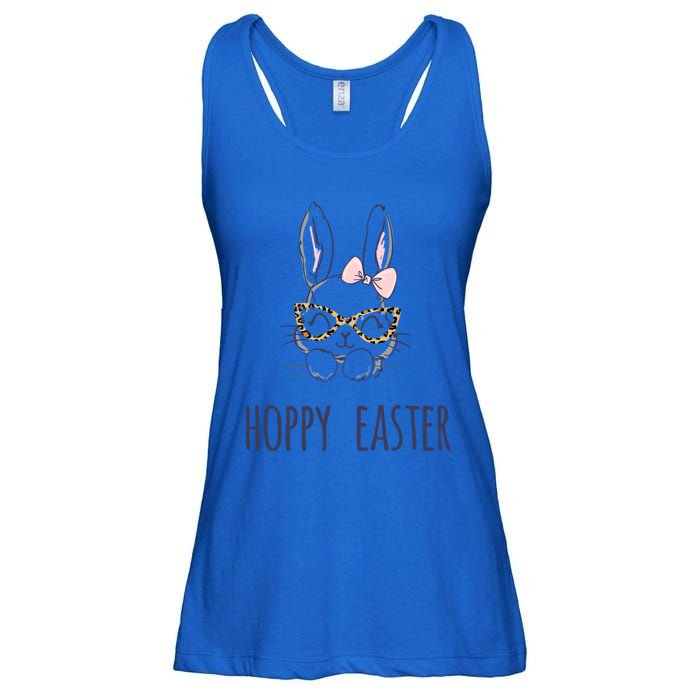 Hoppy Easter Bunny With Cheetah Glasses For The Mom Gift Ladies Essential Flowy Tank