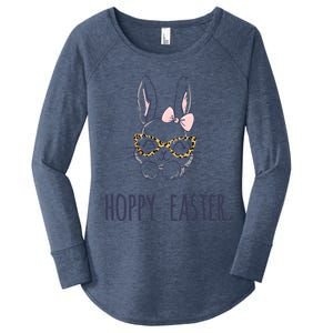 Hoppy Easter Bunny With Cheetah Glasses For The Mom Gift Women's Perfect Tri Tunic Long Sleeve Shirt