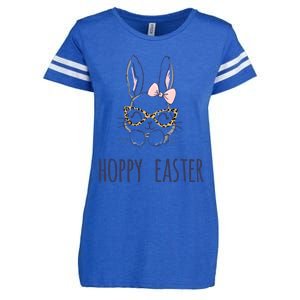 Hoppy Easter Bunny With Cheetah Glasses For The Mom Gift Enza Ladies Jersey Football T-Shirt