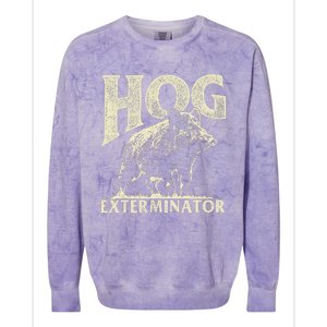 Hog Exterminator Boar Hunting Wild Hog Hunter Colorblast Crewneck Sweatshirt