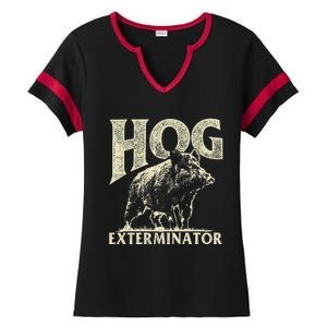 Hog Exterminator Boar Hunting Wild Hog Hunter Ladies Halftime Notch Neck Tee