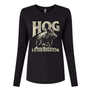 Hog Exterminator Boar Hunting Wild Hog Hunter Womens Cotton Relaxed Long Sleeve T-Shirt