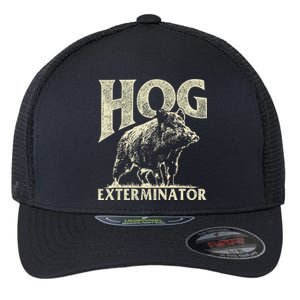 Hog Exterminator Boar Hunting Wild Hog Hunter Flexfit Unipanel Trucker Cap