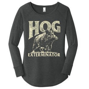 Hog Exterminator Boar Hunting Wild Hog Hunter Women's Perfect Tri Tunic Long Sleeve Shirt