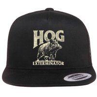 Hog Exterminator Boar Hunting Wild Hog Hunter Flat Bill Trucker Hat