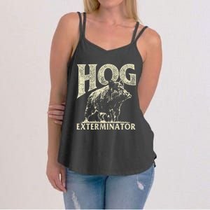 Hog Exterminator Boar Hunting Wild Hog Hunter Women's Strappy Tank