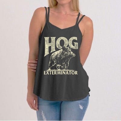 Hog Exterminator Boar Hunting Wild Hog Hunter Women's Strappy Tank