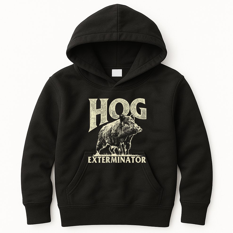 Hog Exterminator Boar Hunting Wild Hog Hunter Kids Hoodie