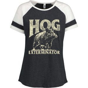 Hog Exterminator Boar Hunting Wild Hog Hunter Enza Ladies Jersey Colorblock Tee