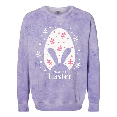 Happy Easter Bunny Rabbit Face Funny Easter Day Colorblast Crewneck Sweatshirt