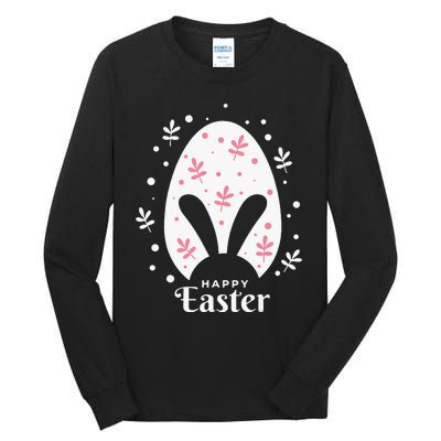 Happy Easter Bunny Rabbit Face Funny Easter Day Tall Long Sleeve T-Shirt