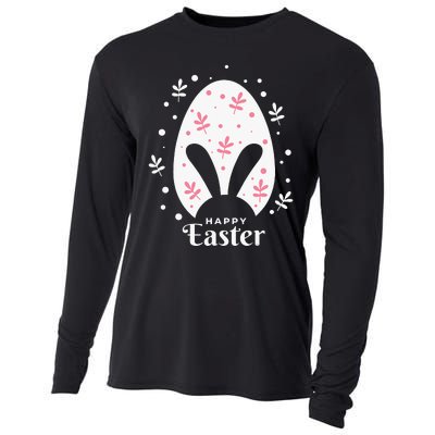 Happy Easter Bunny Rabbit Face Funny Easter Day Cooling Performance Long Sleeve Crew