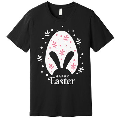 Happy Easter Bunny Rabbit Face Funny Easter Day Premium T-Shirt