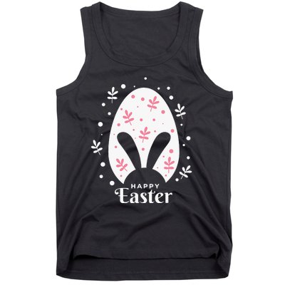 Happy Easter Bunny Rabbit Face Funny Easter Day Tank Top