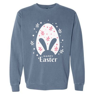 Happy Easter Bunny Rabbit Face Funny Easter Day Garment-Dyed Sweatshirt