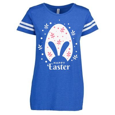 Happy Easter Bunny Rabbit Face Funny Easter Day Enza Ladies Jersey Football T-Shirt