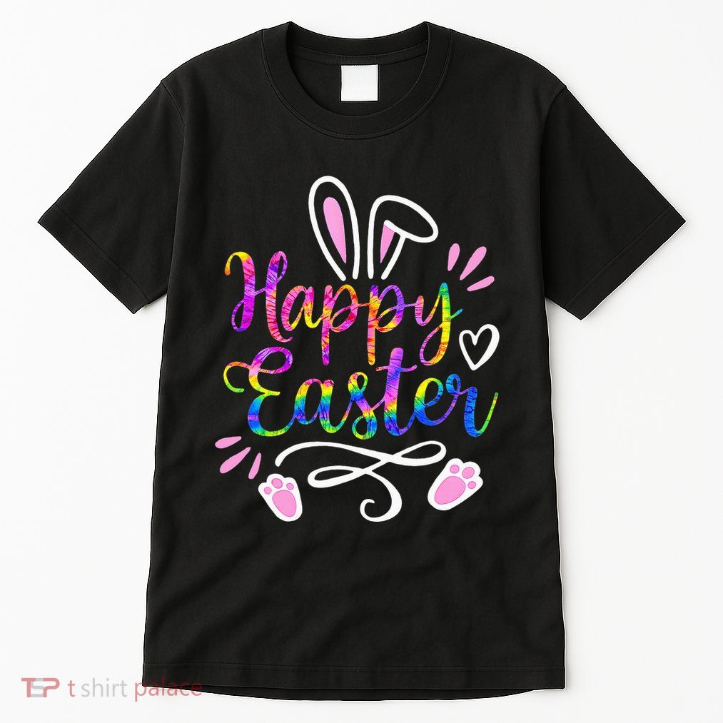 Happy Easter Bunny Rabbit Face Tie Dye Easter Day Tall T-Shirt