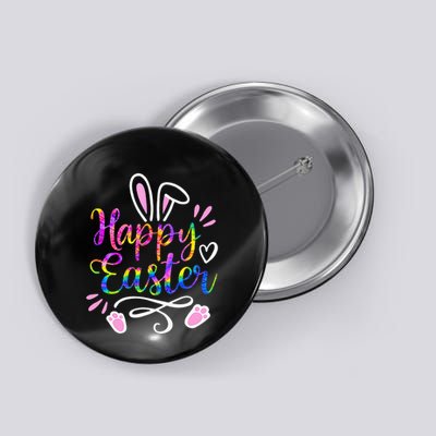 Happy Easter Bunny Rabbit Face Tie Dye Easter Day Button