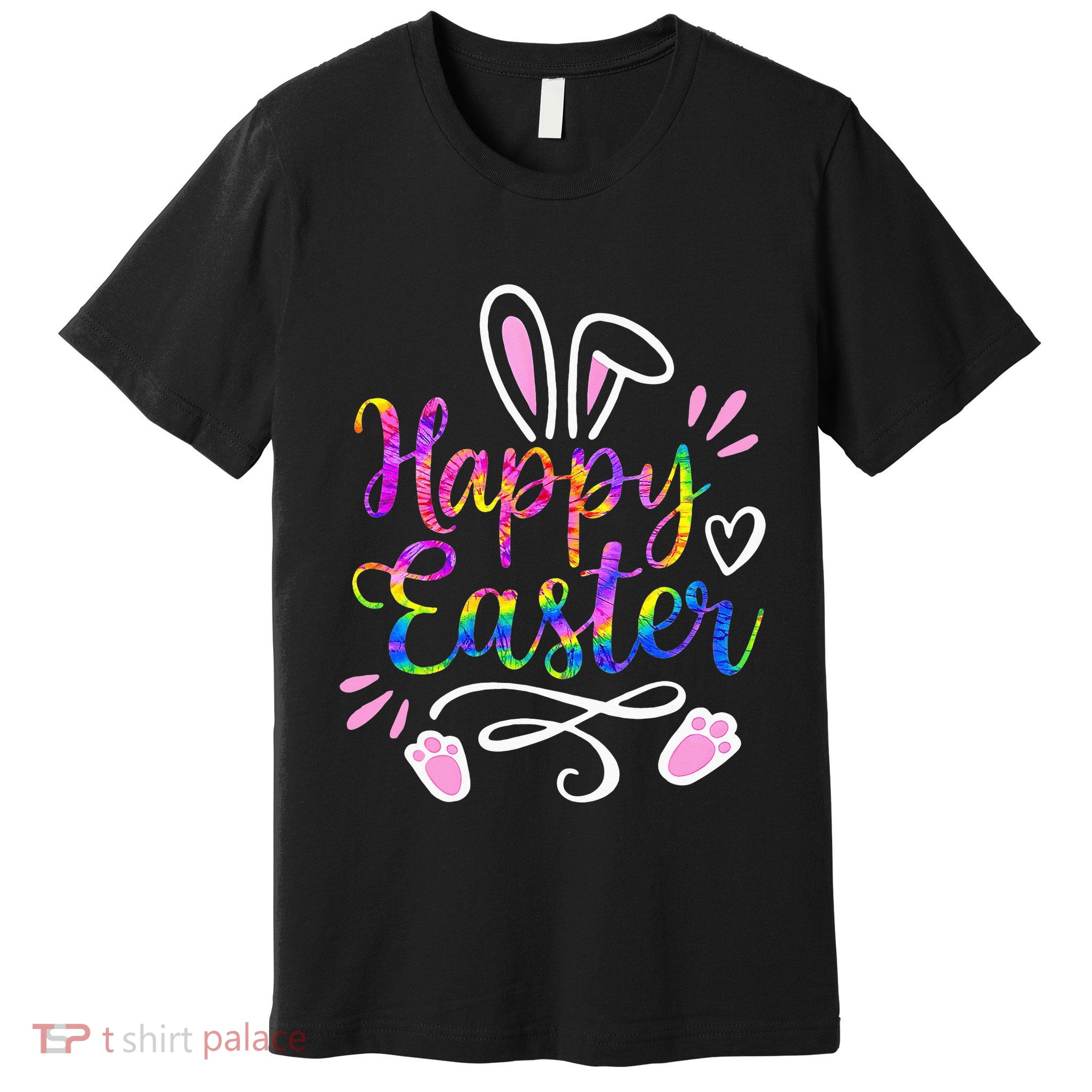 Happy Easter Bunny Rabbit Face Tie Dye Easter Day Premium T-Shirt