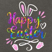 Happy Easter Bunny Rabbit Face Tie Dye Easter Day Cotton Canvas Backpack