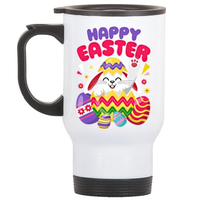 Happy Easter Bunny Easter Eggs Cute Gift Stainless Steel Travel Mug