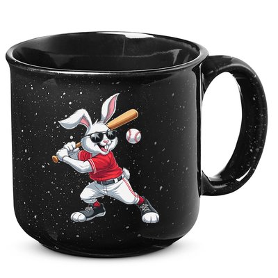 Happy Easter Bunny Playing Baseball Easter Sport Gift 15oz Campfire Ceramic Mug