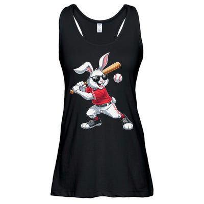 Happy Easter Bunny Playing Baseball Easter Sport Gift Ladies Essential Flowy Tank