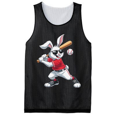 Happy Easter Bunny Playing Baseball Easter Sport Gift Mesh Reversible Basketball Jersey Tank