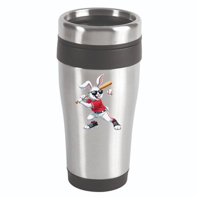 Happy Easter Bunny Playing Baseball Easter Sport Gift 16oz Travel Tumbler