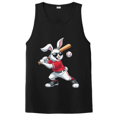 Happy Easter Bunny Playing Baseball Easter Sport Gift PosiCharge Competitor Tank