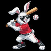 Happy Easter Bunny Playing Baseball Easter Sport Gift Zip Tote Bag